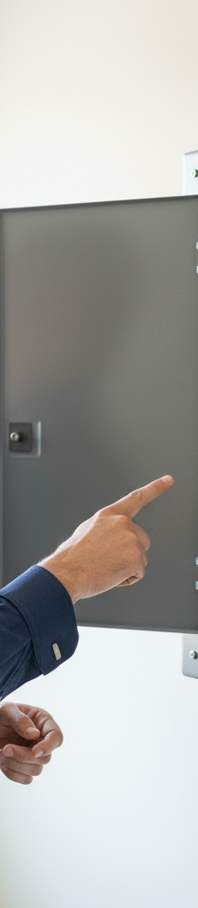 Homeowner identifying a tripped circuit breaker in an electrical panel after their air conditioner failed to turn on.