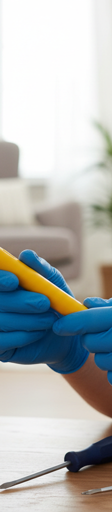 Man troubleshooting a half-working electrical outlet, checking wires with a voltage tester.