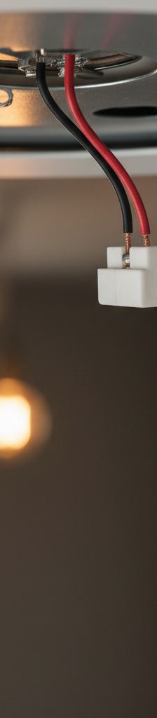 Contractor's hand tightening a wire connection in a flickering ceiling light fixture