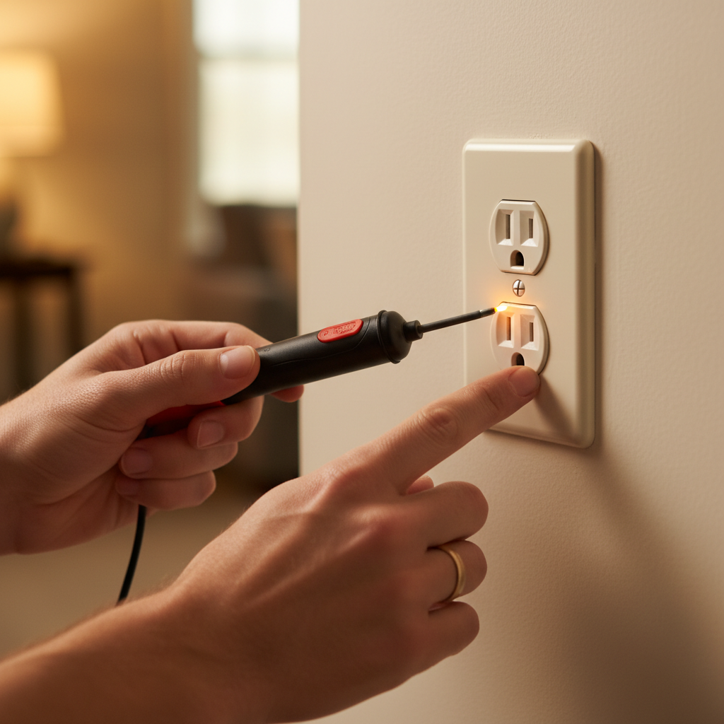 Close-up of a charred and melted electrical outlet, showing the dangers of a loose neutral wire.