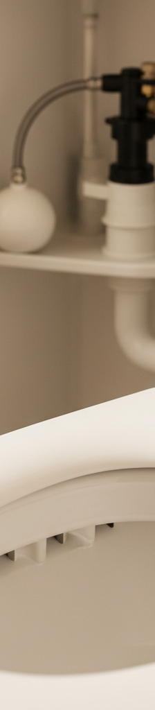Close-up of a toilet tank interior and bowl rim jets, illustrating common clog points