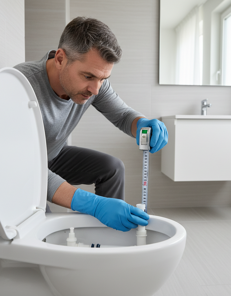 Homeowner inspecting toilet tank water level to diagnose recurring clogs